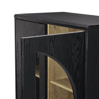 Blake L-Shape Entertainment Center Style 2, Black Oak - short cabinet