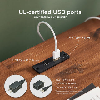 Ted Nightstand with Charging Ports