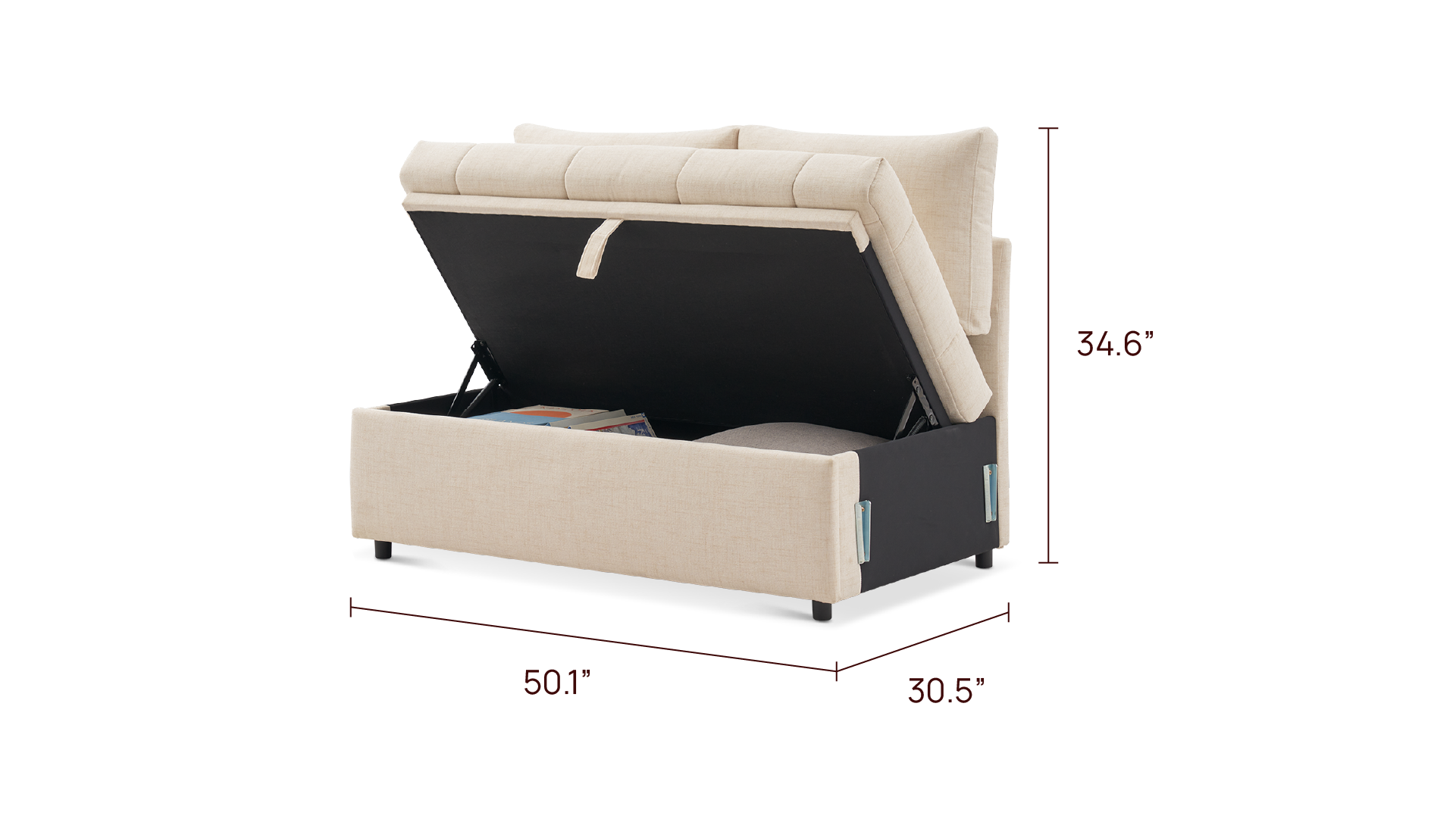 SleepStash 2 Seater Armless Storage Sofa