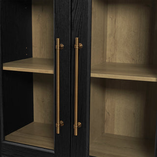 Blake Modular Storage Cabinet Acrylic, Black Oak Set of 2 - ample storage