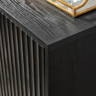 Brooklyn U Shape Cabinet Entertainment Center in Black Oak, cabinet edge detail