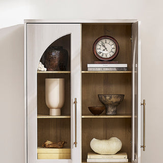 Blake L-Shape Entertainment Center Style 2, White Oak - cabinet
