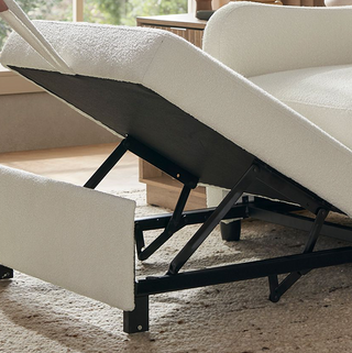 Sophie Sleeper Armchair bed extension, Pearl White Bouclé