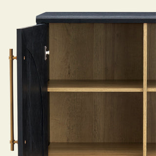 Blake Modular Storage Cabinet with Hutch Arched, Black Oak - open drawer