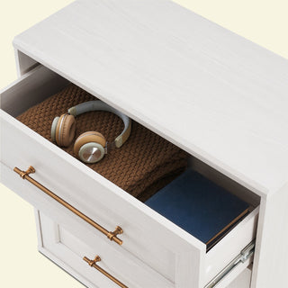 Blake 3 Drawer Dresser, White Oak Set of 2 - open drawer