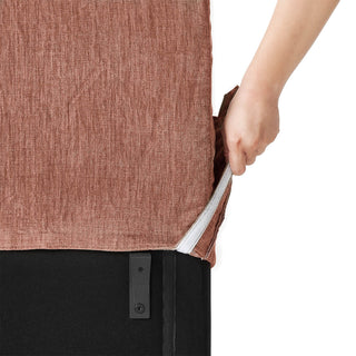 Macy Pit-sectional Sofa, Rusty Peach Red Chenille