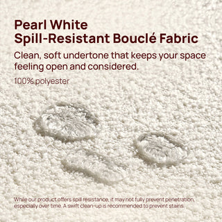Sophie Sleeper Armchair fabric detail, Pearl White Bouclé