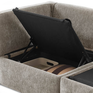 Macy Pit-sectional Sofa, Keystone Gray Chenille