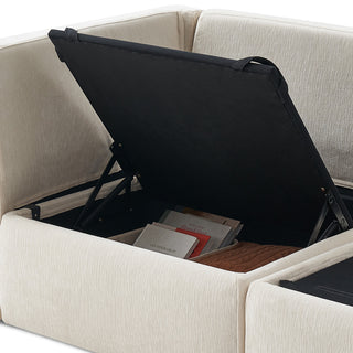 Macy Armchair with Storage, Alpine Beige Chenille