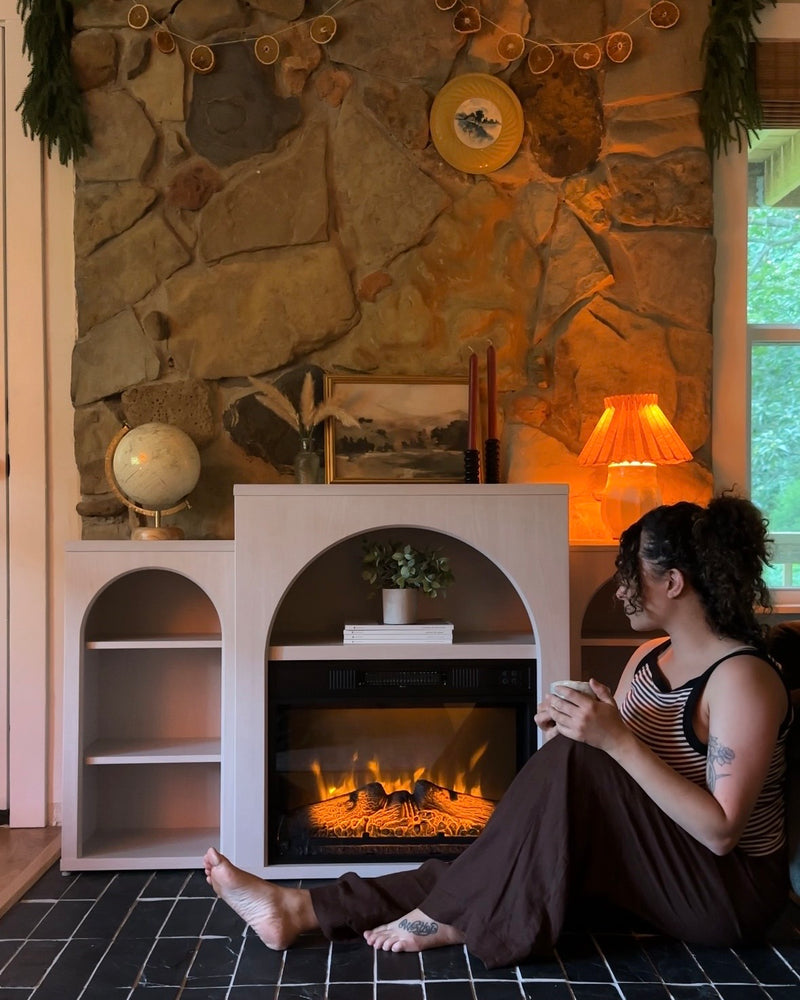 Electric Fireplace Mantel TV Stand