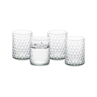 Adore Beaded Drinking Glass Set of 4, Light Blue