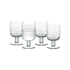 Adore Beaded Goblet Glass Set of 4, Light Blue