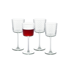 Adore Beaded Wine Glass Set of 4, Light Blue
