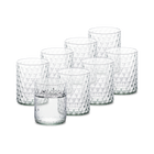 Adore Beaded Drinking Glass Set of 8, Greenish-blue