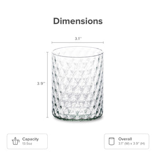 Adore Beaded Drinking Glass Set of 4, Light Blue