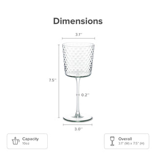 Adore Beaded Wine Glass Set of 4, Light Blue
