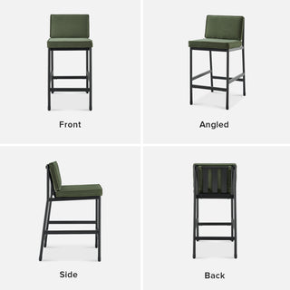 [Not-for-sale] Odelia Counter Stools (Olive Green Velvet)