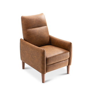 Arthur Recliner Chair, Pecan Brown Faux Leather