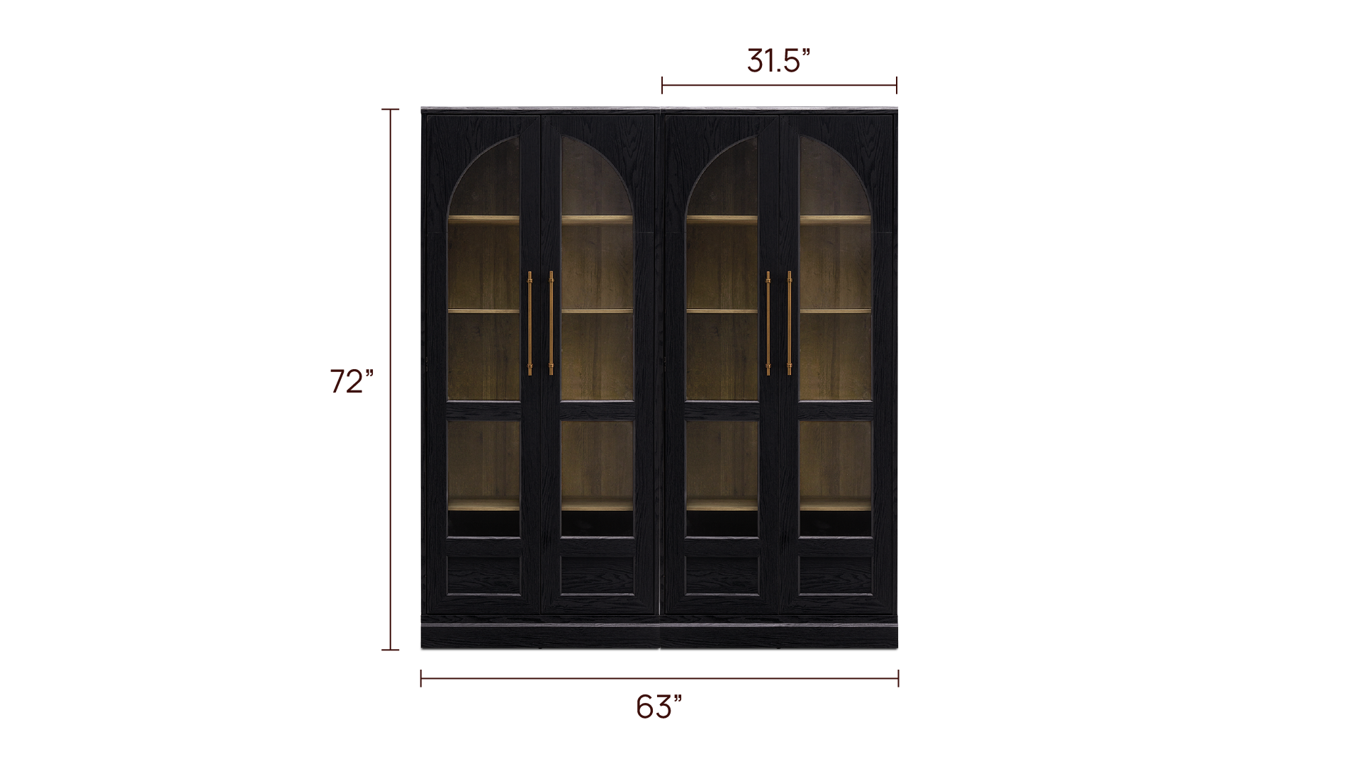 Blake Tall Acrylic Display Cabinet Arched Set of 2