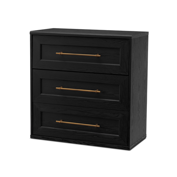 Blake 3 Drawer Dresser, Black Oak  Mopio