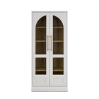 Blake Tall Acrylic Display Cabinet Arched, White Oak