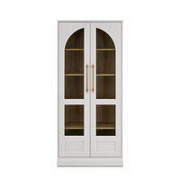 [Pre-order] Blake Tall Acrylic Display Cabinet Arched, White Oak