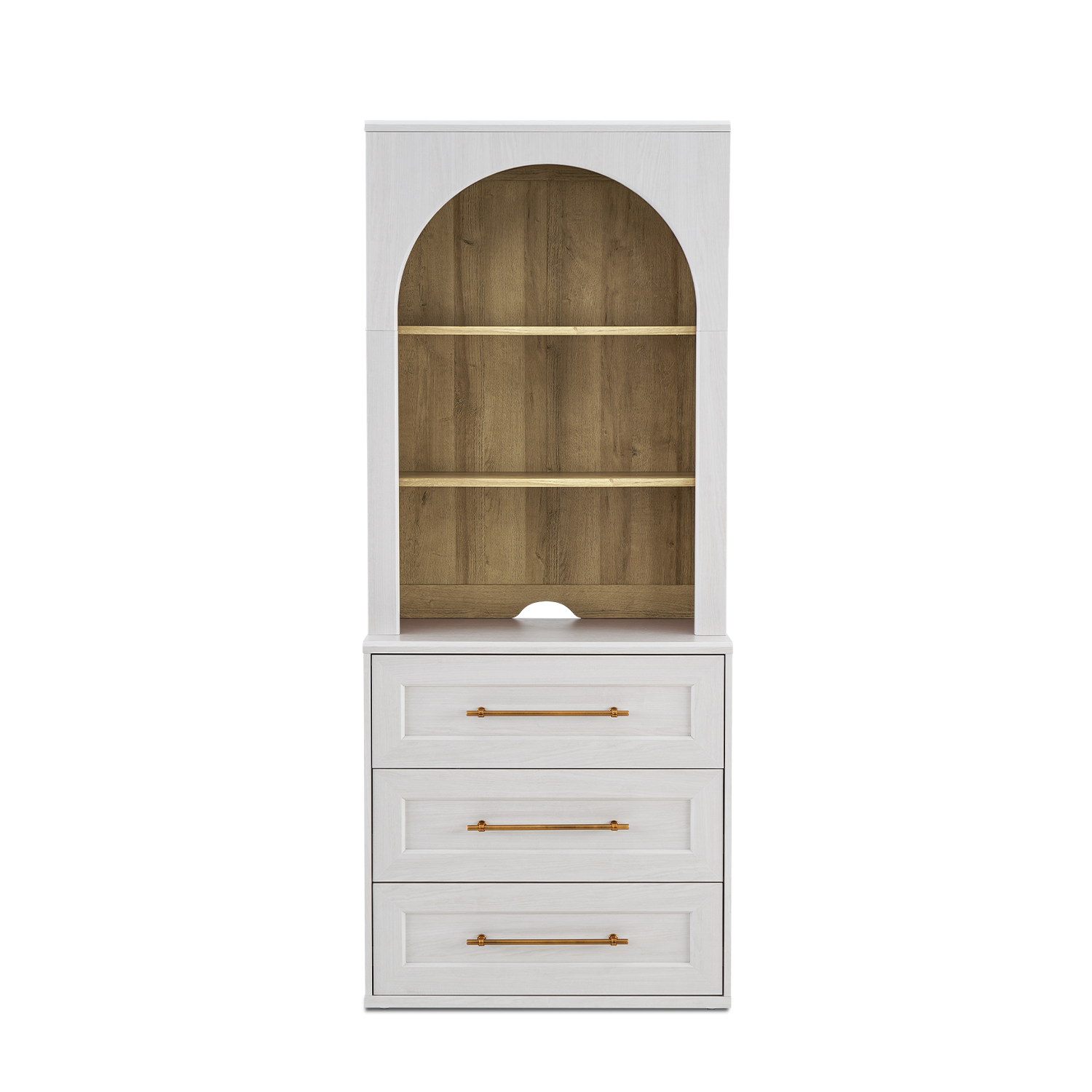 Blake 3 Drawer Dresser with Hutch, White Oak Mopio Blake 3 Drawer Dresser with Hutch, White Oak Mopio