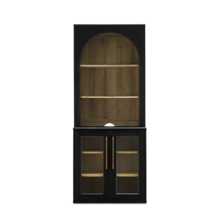 [Pre-order] Blake Modular Storage Cabinet with Hutch Acrylic, Black Oak