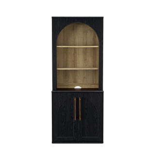 Blake Modular Storage Cabinet with Hutch Arched, Black Oak