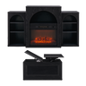Fireplace Mantel TV Stand, Black Oak
