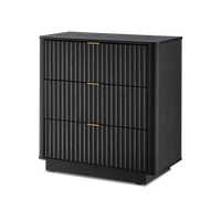 Brooklyn 3-Drawer Dresser, Black Oak