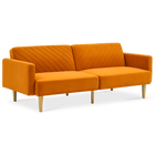 Chloe Futon Sofa Bed, Apricot Velvet
