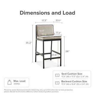 [Not-for-sale] Odelia Counter Outdoor Chairs (Beige Olefin)