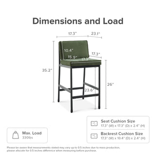 Odelia Counter Stools (Olive Green Velvet)