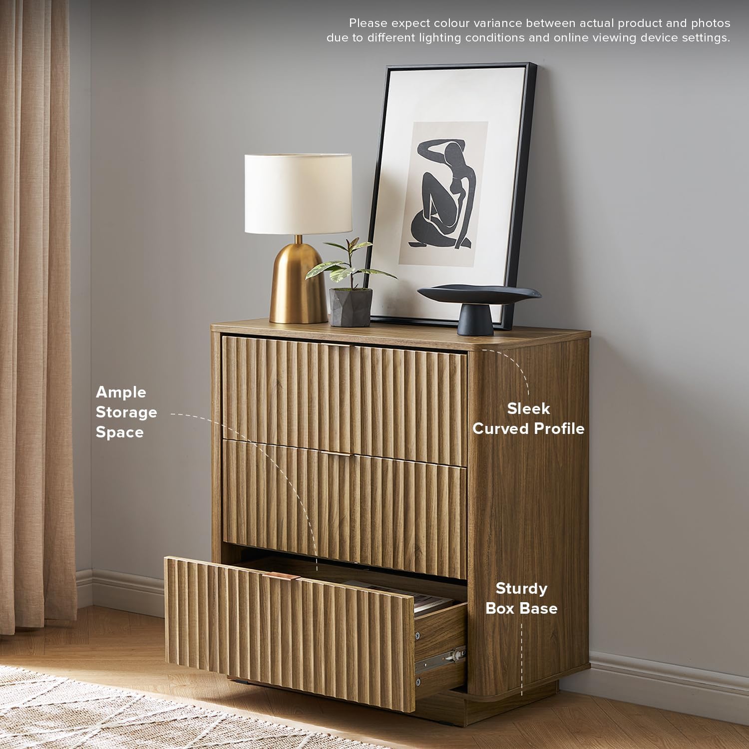 Brooklyn 3-Drawer Dresser, Natural Walnut Single Brooklyn 3-Drawer Dresser, Natural Walnut Single
