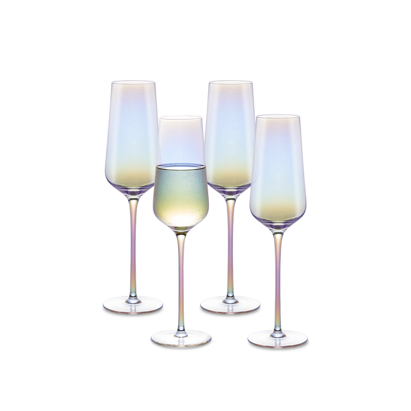 Enchant Champagne Glass Set of 4, Iridescent