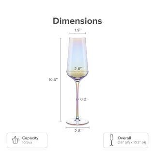Enchant Champagne Glass Set of 8, Iridescent