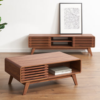 Ensley 59" TV Stand + Coffee Table, Walnut