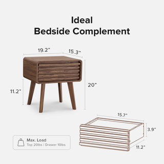 Ensley Twin Side Tables + Coffee Table, Walnut