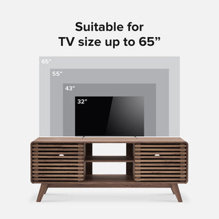 Ensley 59" Tall TV Stand + Coffee Table, Walnut