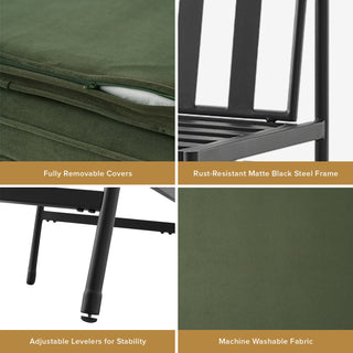 Odelia Counter Stools (Olive Green Velvet)