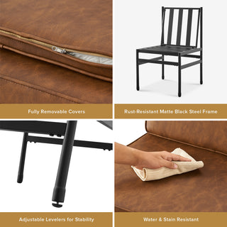 Odelia Bistro Set (Pecan Brown Faux Leather)
