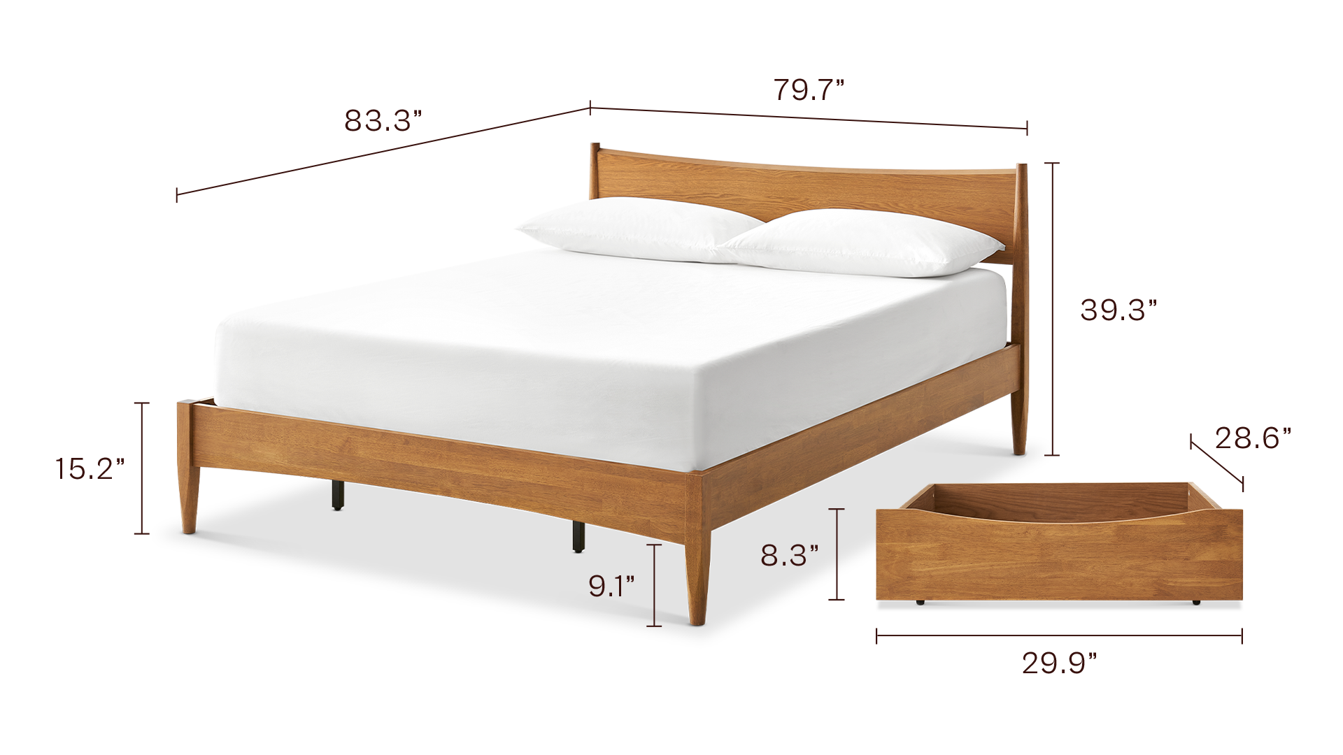 Retrovie King Bed & Drawer