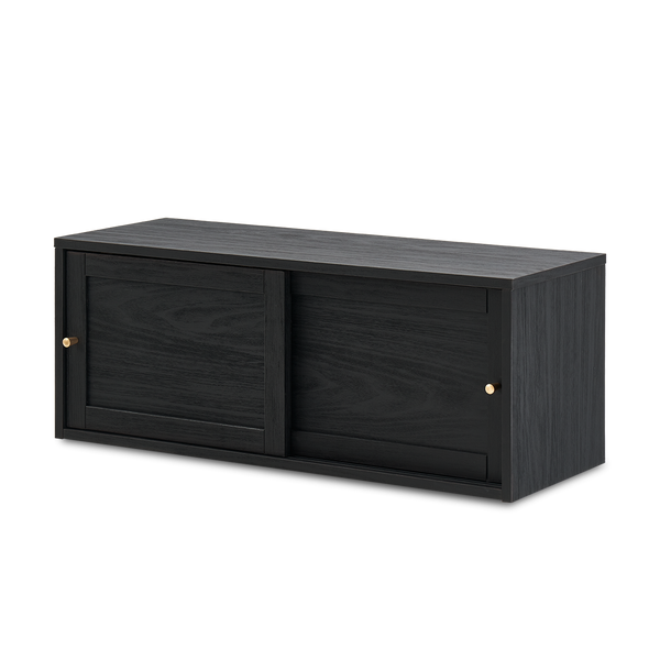 Lauren Floating TV Stand, Black Oak