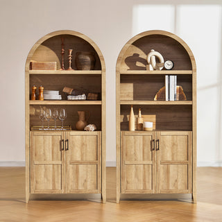 Lauren Arched 77.4" Tall Cabinet, Light Oak