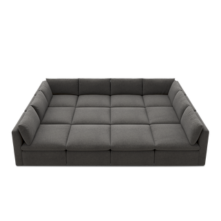 Macy Pit-Sectional Sofa with Storage, Stone Gray