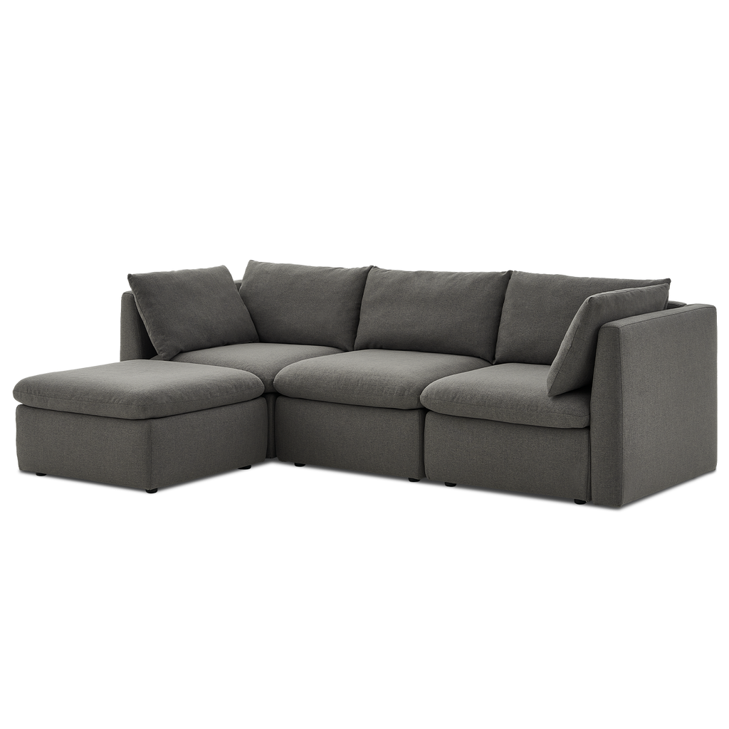 Macy 3 Seater Modular Sectional Sofa with Fully Removable Covers, Larg ...