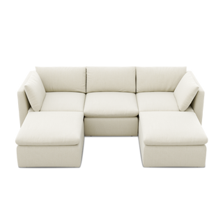 Macy 5 Seats Modular Sectional Sofa with Fully Removable Covers, Large Storage Oversized Modern Cloud Couch (Oat)