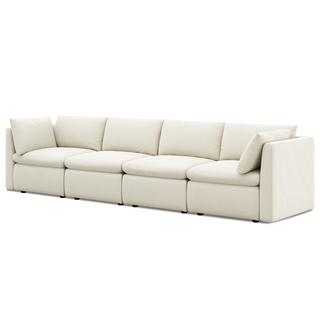 Macy 4 Seats Modular Sectional Sofa with Fully Removable Covers, Large Storage(Oat)