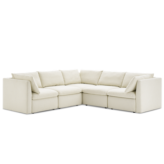 Macy 5 Seats Modular Sectional Sofa with Fully Removable Covers, Large Storage Oversized Modern Cloud Couch (Oat)